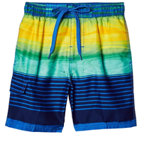 Ventes chaudes, couleur personnalisée, 1 pièce, imprimé uni, teinture unie, 100% polyester, anti-UV, maillots de bain de plage pour hommes