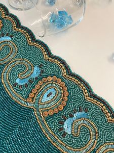 MS Handicraft Luxury <b>Beaded</b> Table <b>Placemat</b>-Handmade Non-Slip & Durable - Product Image 2