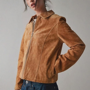 เสื้อโค้ทลำลองผู้หญิง หนังแกะแท้คุณภาพสูง ดีไซน์คลาสสิก กระดุมสองแถว แต่งด้วยผ้าไหม กันลม อุ่นสบาย ทันสมัย เหมาะสำหรับฤดูใบไม้ร่วง - Product Image 5
