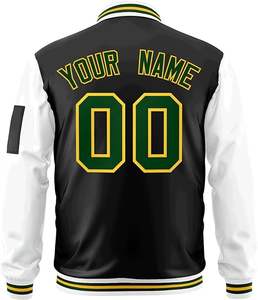 OEM personalizado invierno color 80s moda retro satén Starter acanalado puño elástico chaqueta universitaria para los hombres - Product Image 2