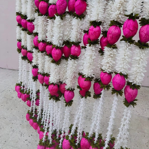 Guirlande de bourgeons de lotus et de jasmin en bois Sola, décoration murale suspendue, décoration de fleurs artificielles, décor de mariage, décor botanique - Product Image 1