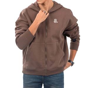 Sudadera con capucha de invierno 100% algodón de color sólido personalizado para hombres con logotipo frontal de aspecto vintage Servicio OEM - Product Image 1