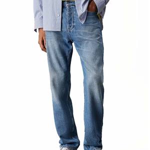 Jeans tendance pour hommes haute qualité 2025 Nouveau design Jeans en denim pour hommes Jeans droits décontractés 2025 Vente en gros de streetwear sur mesure - Product Image 1