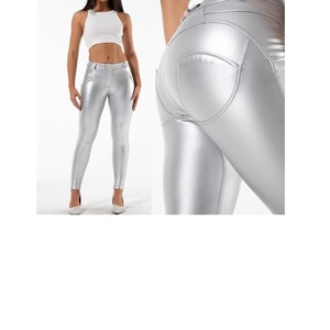 Look Sexy Offre Spéciale Taille Haute Stretch Serré Maigre Façonner Noir Faux Cuir Leggings Pantalon Femmes Exporter De BD - Product Image 3