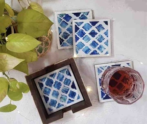 Ensemble de sous-verres en os incrusté de style traditionnel fait à la main pour les boissons, sous-verres de table de luxe faits à la main pour la décoration moderne de la maison - Product Image 1