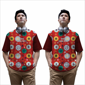 T-shirt à manches courtes et col rond en coton mélangé avec logo personnalisé pour hommes, haut décontracté pour la mode de rue - Product Image 1