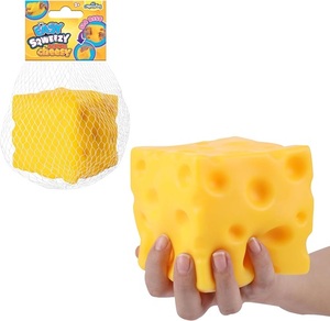 En Stock Easy Sqweezy Super Cheesy - Bloque Gigante de Queso Extra Suave, Divertido y de Lenta Recuperación para Aliviar el Estrés - Product Image 1