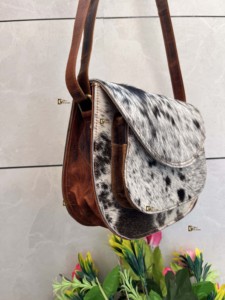 Hot Selling Cowhide Fur Leather <b>Handbag</b> with Fringe Letter and <b>Tassel</b> Decoration New Design Western Style <b>Handbags</b> for Women - Product Image 3