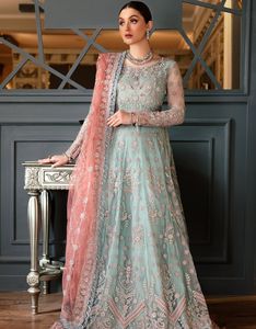 Nouveau Pakistan Net Matériel Robes Femmes Broderie tissu Partie Porter Robe Vente Chaude Pas Cher Prix - Product Image 2