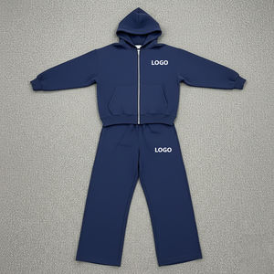 Conjuntos Deportivos de 2 Piezas para Hombre, Sudadera con Capucha y Cremallera y Pantalones Deportivos con Logotipo Bordado Personalizado de Alta Calidad, Venta Caliente 2026 - Product Image 4