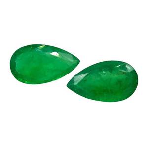 Par de piedras preciosas a juego facetadas de corte de pera esmeralda de alta calidad, Esmeraldas verdes sueltas naturales para diseños de joyería personalizados - Product Image 3