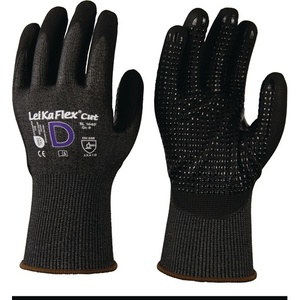 Gants anti-coupure LEIKAFlex CUT RL 1645 Taille 10 Gris/Noir EN 388 PPE Catégorie II Équipement de protection pour le jardin Pack de 12 - Product Image 1