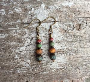 Pendientes modernos de cuentas de cristal turquesa con flecos en cascada Regalo único de joyería Andy - Product Image 3