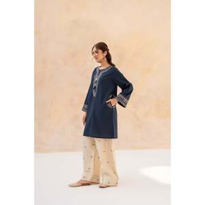 Conjunto de 2 Piezas de Camisa y Pantalón Bordados Casuales para Primavera/Verano-LAZULI-BIC-259 - Product Image 3