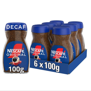 NESCAFÉ Original Café Instantáneo Descafeinado 100g, Aroma Intenso, Sabor Completo y Fuerte (Paquete de 6) - Product Image 1