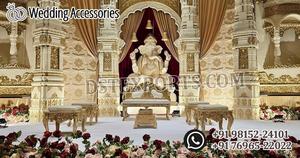 Conjunto de escenario de fibra dorada para boda, Set de decoración de escenario de boda musulmana impresionante - Product Image 6