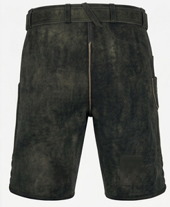 <b>Men</b> Bavarian Lederhosen Traditional Embroidered Leather <b>Shorts</b> High Waist Vintage Style With Deer <b>Pattern</b> Handmade Craftsmanship - Product Image 2