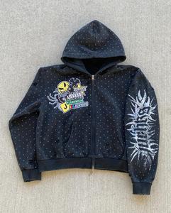 Sudaderas con capucha personalizadas de algodón 100%, patrón sólido, cuello forrado, lavado con ácido, estilo informal de verano, apliques de diseño 3D bordados - Product Image 1