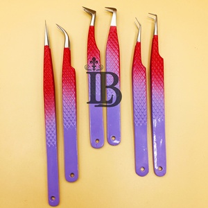 Pinces à épiler pour extensions de cils, pinces à épiler pour cils ombrés, pinces à épiler en acier inoxydable pour cils de vison plats, logo de marque privée, offre - Product Image 2
