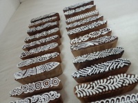 Blocs d'impression textile en bois miniatures sculptés à la main sur mesure, adaptés aux artistes du henné et aux artistes textiles pour l'impression