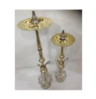 Narguilé traditionnel égyptien Farida en laiton massif de 100 cm de hauteur, trois niveaux, luxe, gravé à la main, finition miroir