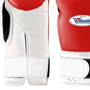 Gants de boxe professionnels en cuir rouge et blanc, avec fermeture velcro au poignet, pour l'entraînement et le sparring, pour hommes et femmes - Product Image 3