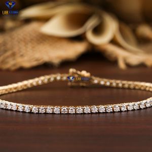 2.01 CT Rond Brillant Coupe Diamant Tennis Bracelet 18k Or Jaune Cvd/Hpht Diamant Bijoux - Product Image 1