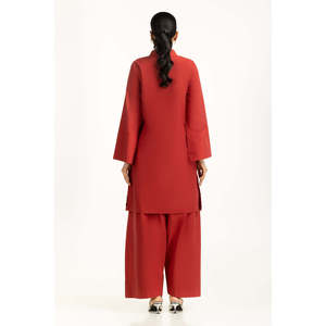 Women's Yarn-Dyed Co-Ord <b>Set</b> IPST-55054 Satin <b>Blazer</b> Skirt Chinese Style Knee Length 100% Cotton XS XL Sizes Winter Outfits - Product Image 6