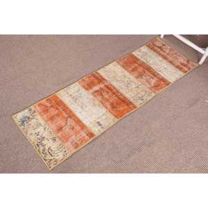 Turkish <b>Rug</b>, <b>Runner</b> 1.6x5.1 ft Vintage <b>Rug</b>, Orange Persian Wool <b>Rug</b> - Product Image 2