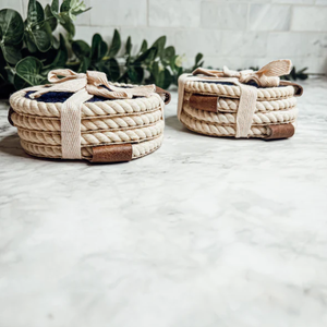 Ensemble de 4 sous-verres en corde de coton nautique faits à la main, vaisselle en gros par glowin fashion - Product Image 4