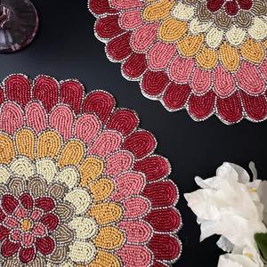 Beaded Handmade Eco-Friendly Luxury <b>Placemats</b> Embellished Design Factory Outlet Bulk Wholesale Exporter <b>Dining</b> Decor Home India - Product Image 3
