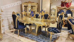 Modern 8 Seater Teak Wood Dining Table Set with Durable Design for Indoor Dining Rooms - Product Image 4