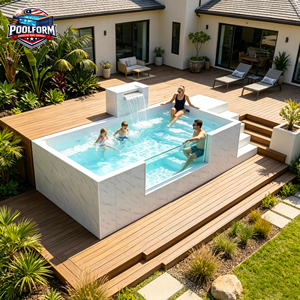 Small Backyard Compact Plunge <b>Pool</b> Above Ground Luxury Prefabricated Fiberglass Swimming <b>Pool</b> with Steps - Product Image 4