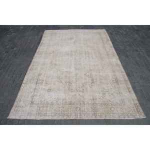 Alfombra Turca Vintage Extra Grande de 8.3x11.9 pies (252x362 cm), Alfombra Blanca con Diseño Floral - Product Image 1