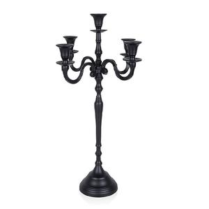 Candelabro de cinco brazos hecho a mano de estilo moderno con revestimiento negro de tamaño personalizado para eventos navideños Con excelente acabado y Luz - Product Image 4