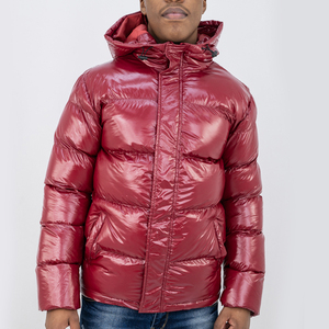 Venta caliente negro unisex invierno algodón acolchado zip up puffer chaqueta al aire libre streetwear burbuja puffer chaqueta para los hombres - Product Image 5