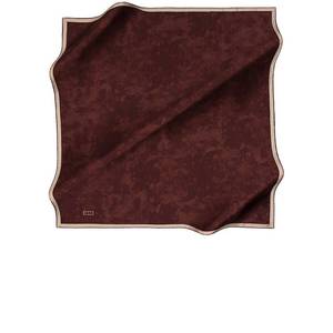 Burgundy <b>Silk</b> Square <b>Scarf</b> with Brush Pattern - Product Image 2