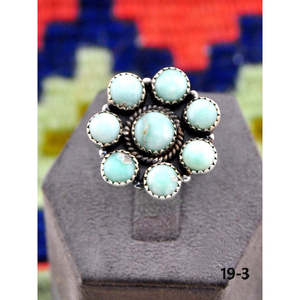 Bague ajustable en argent sterling et turquoise Paloma d'inspiration sud-ouest, bijou tendance en acier inoxydable avec sertissage clos, cadeau idéal - Product Image 2