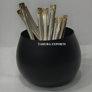 Porta Cubiertos Clásico 2026, Organizador de Utensilios de Cocina de Hierro Negro con Logotipo, para Cucharas, Cuchillos y Tenedores - Product Image 6