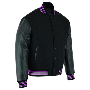 Logotipo personalizado Chaquetas de lujo Hombres Manga de cuero Letterman Varsity Chaquetas de invierno CollegeBaseballjacket para hombres DDP Envío - Product Image 3