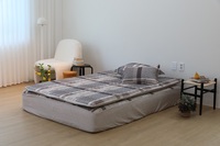Funda de Futón Acolchada de Microfibra con Diseño a Cuadros, Estilo Coreano, Lavable, Duradera, Tela Suave, D 125x200cm