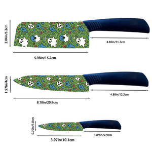 Juego de Cuchillos de Cocina de 7 Piezas con Revestimiento Cerámico, Diseño Nuevo, Premium, Profesional, Mangos de Plástico, Apto para Lavavajillas, para Aventuras al Aire Libre - Product Image 2