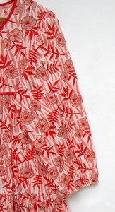 Recién llegado, vestido largo Vintage bohemio gitano Hippie para mujer, atuendo Floral único de una pieza, decoración de botones de cintura Natural - Product Image 4