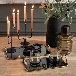 <b>Black</b> Metal <b>Candle</b> <b>Holder</b> Elegant Table Centerpiece Stylish Decorative Accent Romantic And Festive Home Display - Product Image 2