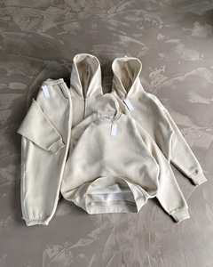 เสื้อสเวตเตอร์โอเวอร์ไซส์สำหรับผู้ชายเสื้อฮู้ดผ้าฝ้ายแบบหลวมเปิดไหล่ตกสไตล์สตรีทแวร์สำหรับฤดูหนาวโลโก้ออกแบบได้ตามต้องการ - Product Image 1