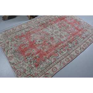 Alfombra turca Vintage 5,1x7,9 pies rojo blanco Patchwork diseño lana Material látex 10mm área grande rectángulo pasillo para decoración de habitación - Product Image 2