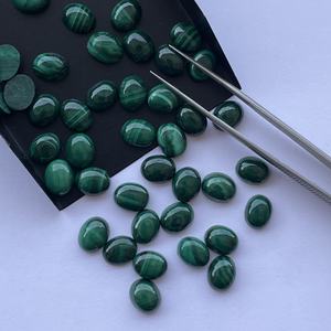8mm 10mm 12mm Naturel Vert Malachite Ovale Lisse Calibré Cabochon Dos Plat Gemme De Fabrication Prix Usine En Vrac - Product Image 1
