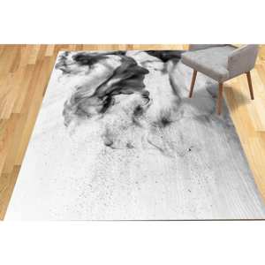 Alfombra abstracta gris ahumado: Alfombra moderna para interiores, alfombra estampada, alfombra de chenilla - Product Image 4