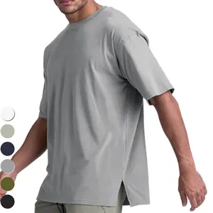 Grosir kualitas tinggi olahraga 95% poliester 5% spandeks O-neck desain katun polos/serat bambu Kaos Pria dari Pakistan