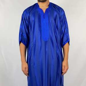 Thobe bordado marroquí de calidad superior para hombres-Traje tradicional islámico Eid - Product Image 1